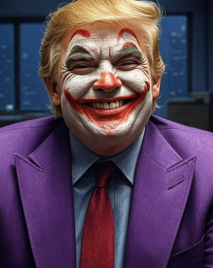Donald Trump Joker face grinning Blank Meme Template