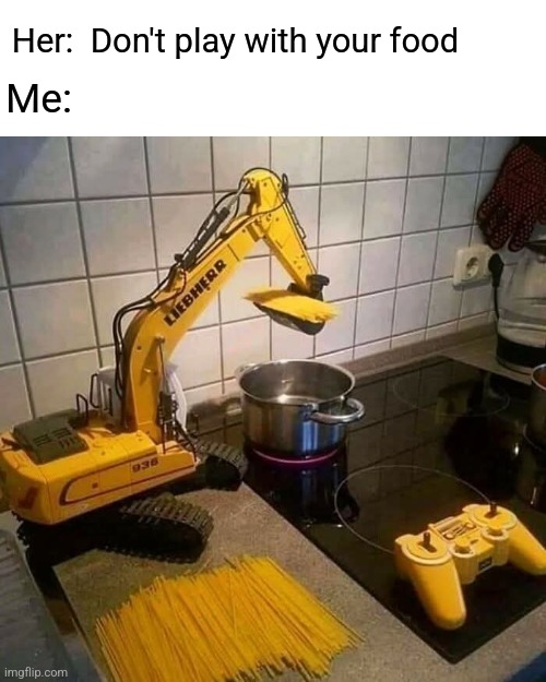Sega Spaghetti Scoop | Her:  Don't play with your food; Me: | image tagged in playing,with,food,spaghetti,gaming | made w/ Imgflip meme maker