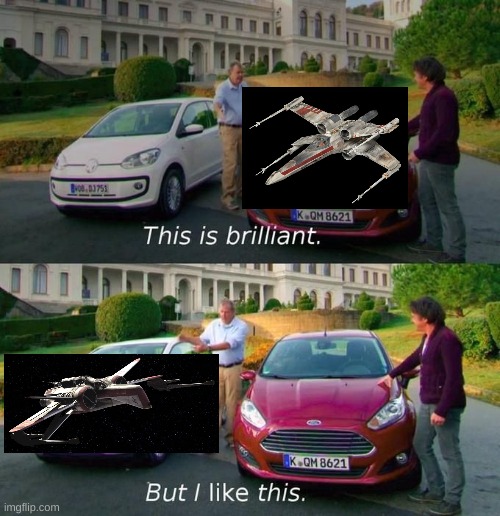 X-Wing vs ARC-170 | image tagged in this is brilliant but i like this | made w/ Imgflip meme maker