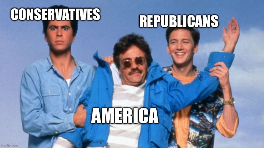 America is Dead | REPUBLICANS; CONSERVATIVES; AMERICA | image tagged in weekend at bernie's,america,constitution,united states,memorial day,4th of july | made w/ Imgflip meme maker