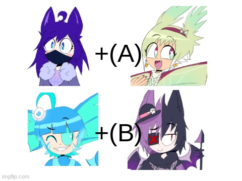 which couple's children would look better | +(A); +(B) | image tagged in blank white template | made w/ Imgflip meme maker