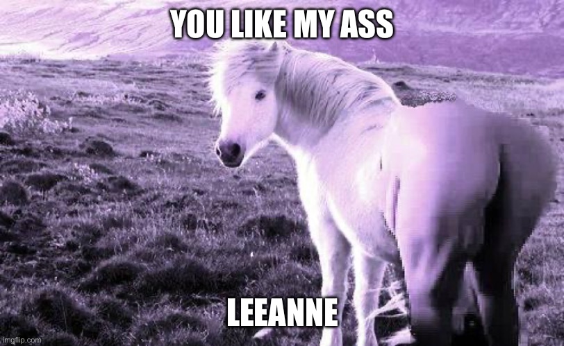 Horses ass | YOU LIKE MY ASS; LEEANNE | image tagged in horses ass | made w/ Imgflip meme maker