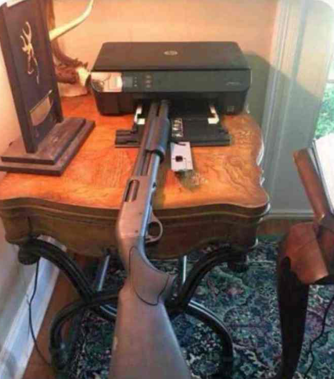 Gun printer Blank Meme Template