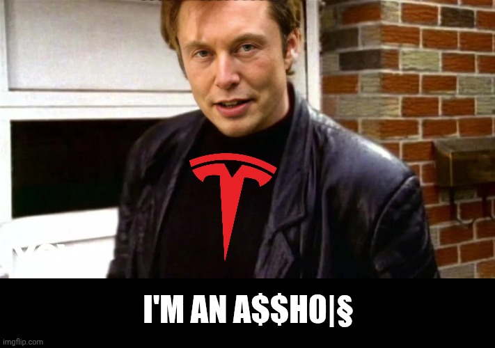 I'm an? | I'M AN A$$H0|§ | image tagged in elon musk - dennis leary,tesla,elon musk | made w/ Imgflip meme maker