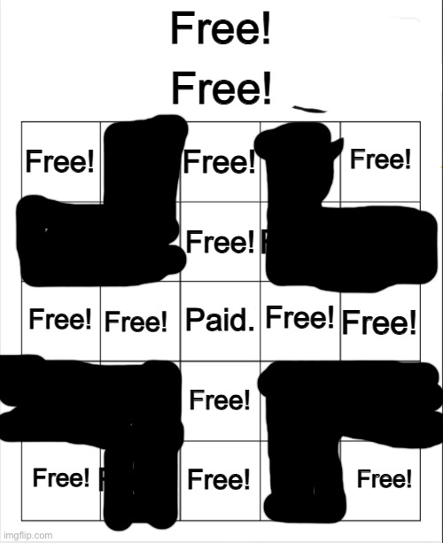 Free! bingo | image tagged in free bingo | made w/ Imgflip meme maker