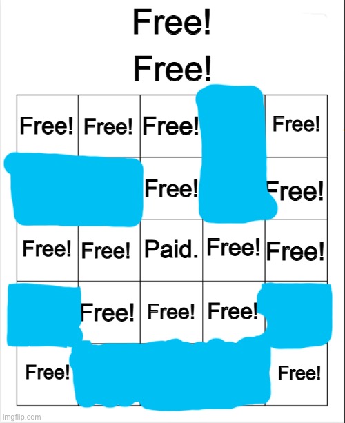 Free! bingo | image tagged in free bingo | made w/ Imgflip meme maker