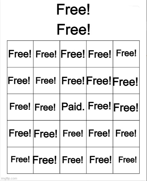 ​ | image tagged in free bingo | made w/ Imgflip meme maker