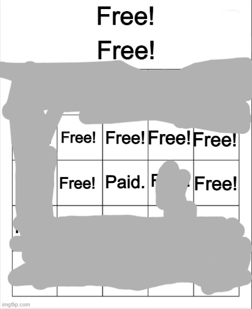 Free! bingo | image tagged in free bingo | made w/ Imgflip meme maker
