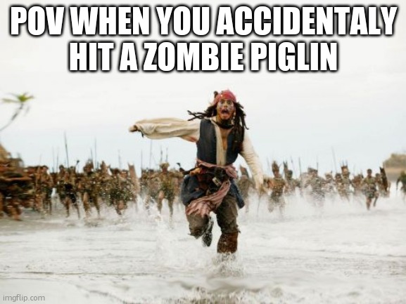 why does this happen each time? | POV WHEN YOU ACCIDENTALY HIT A ZOMBIE PIGLIN | made w/ Imgflip meme maker