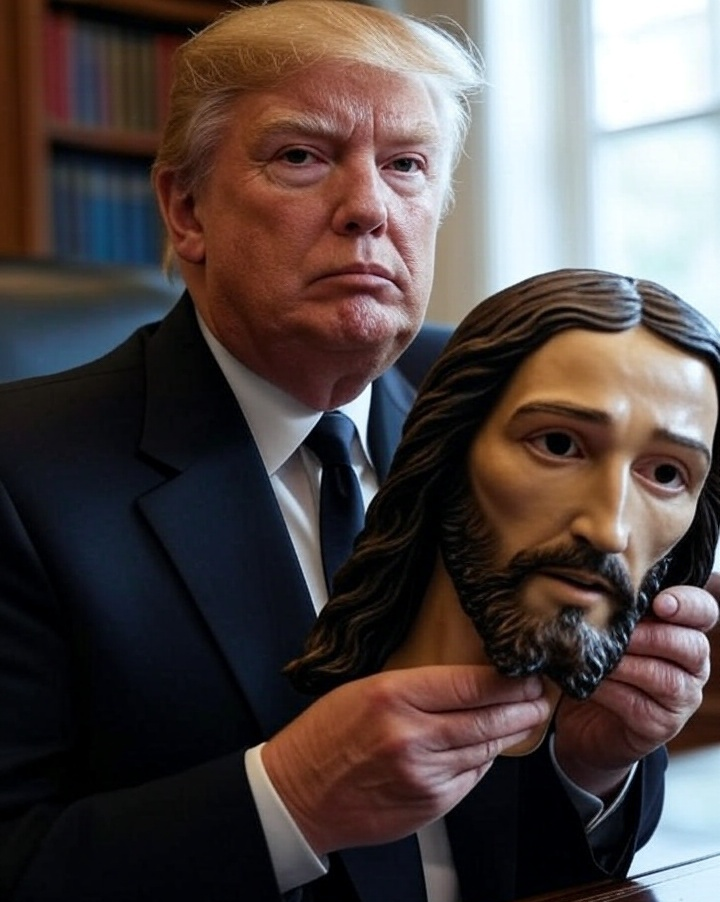 donald trump Jesus Christ mask Blank Meme Template