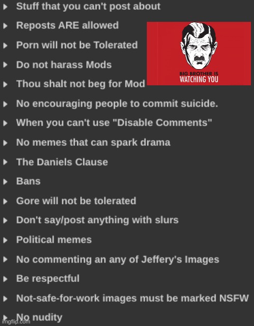 big brother is watching you ahh rules | image tagged in big brother | made w/ Imgflip meme maker