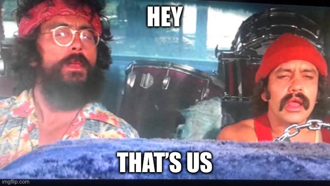 cheech and chong | HEY THAT’S US | image tagged in cheech and chong | made w/ Imgflip meme maker