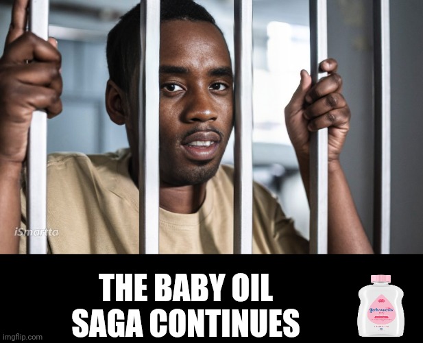 These bars are lined up | THE BABY OIL SAGA CONTINUES | image tagged in puff daddy in jail cell,baby,oil,p diddy,diddy,jail | made w/ Imgflip meme maker