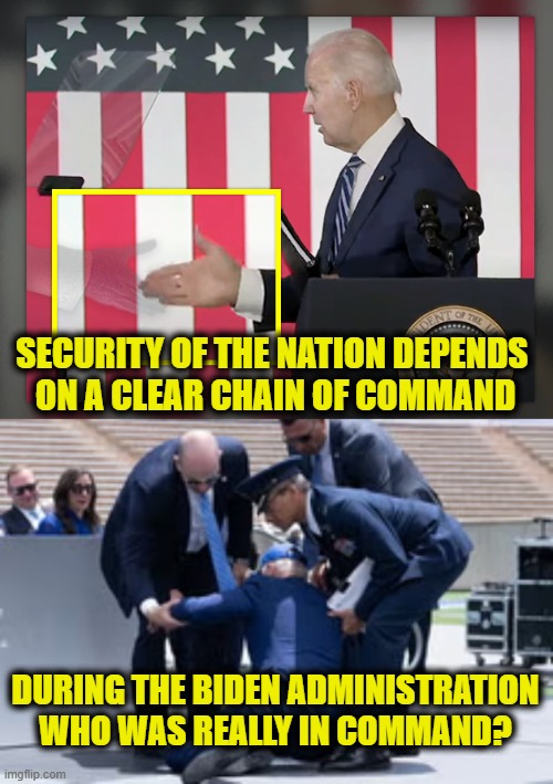 Democrates endangered all of us for political expediency | SECURITY OF THE NATION DEPENDS 
ON A CLEAR CHAIN OF COMMAND; DURING THE BIDEN ADMINISTRATION
WHO WAS REALLY IN COMMAND? | image tagged in democrats | made w/ Imgflip meme maker