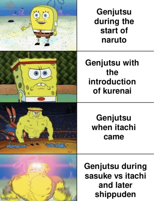 the evolution of genjutsu | image tagged in meme,what if this meme is a genjutsu | made w/ Imgflip meme maker