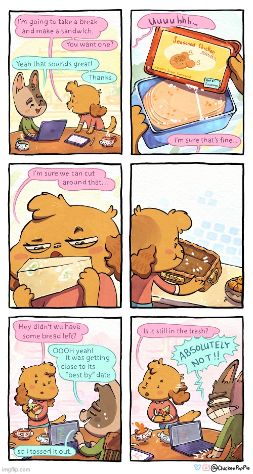 image tagged in sandwich,chicken,cheese,bread,moldy,expired | made w/ Imgflip meme maker