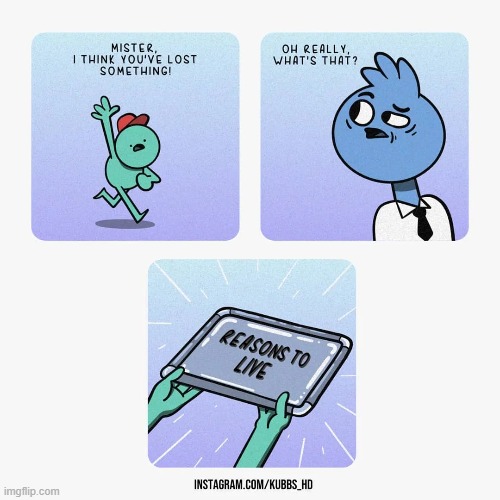 image tagged in mister,lost,something,reasons,live,reasons to live | made w/ Imgflip meme maker