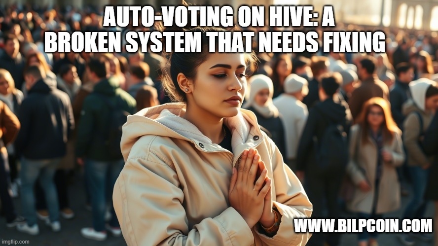 AUTO-VOTING ON HIVE: A BROKEN SYSTEM THAT NEEDS FIXING; WWW.BILPCOIN.COM | made w/ Imgflip meme maker