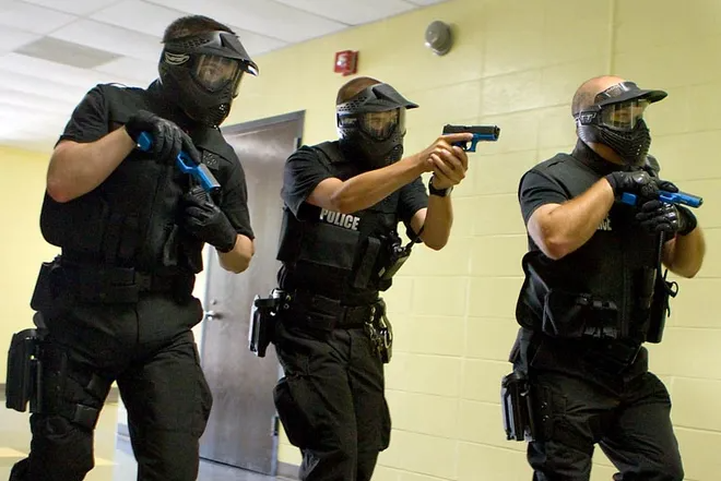 Police guns drawn for chuckle reply comments Blank Meme Template