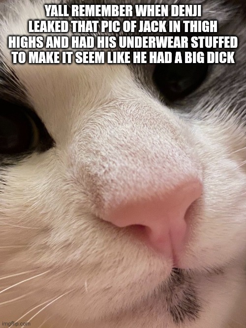 It was sad, I still have it to get him to shut up | YALL REMEMBER WHEN DENJI LEAKED THAT PIC OF JACK IN THIGH HIGHS AND HAD HIS UNDERWEAR STUFFED TO MAKE IT SEEM LIKE HE HAD A BIG DICK | made w/ Imgflip meme maker