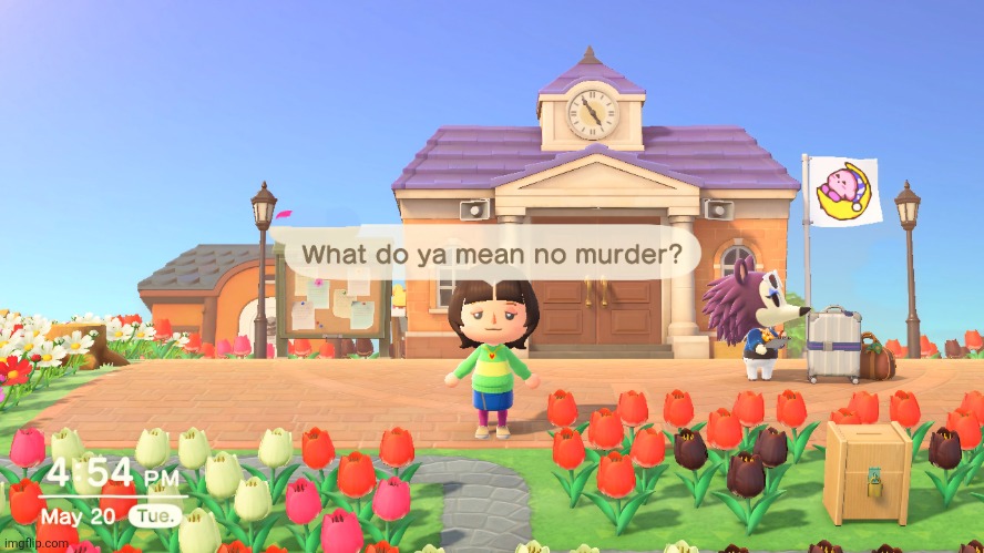 Day one of Chara but animal crossing | image tagged in animal crossing,chara,the old one had personal info | made w/ Imgflip meme maker