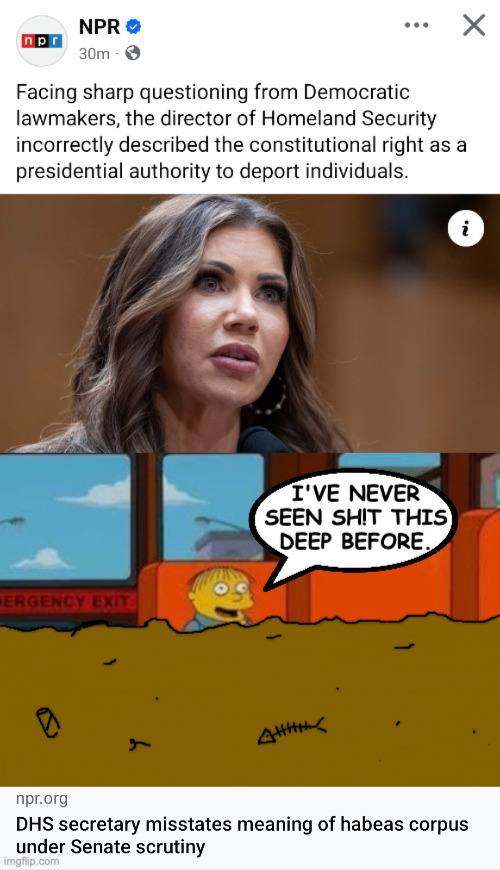 That Governor's mansion looking so nice right now. | image tagged in memes,kristi noem,ralph wiggum,deep doody | made w/ Imgflip meme maker