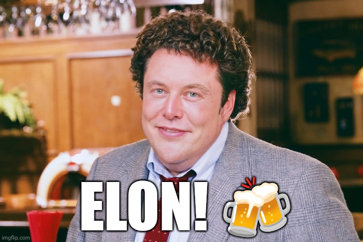 Elon | ELON! 🍻 | image tagged in cheers,normie,elon musk,face swap | made w/ Imgflip meme maker