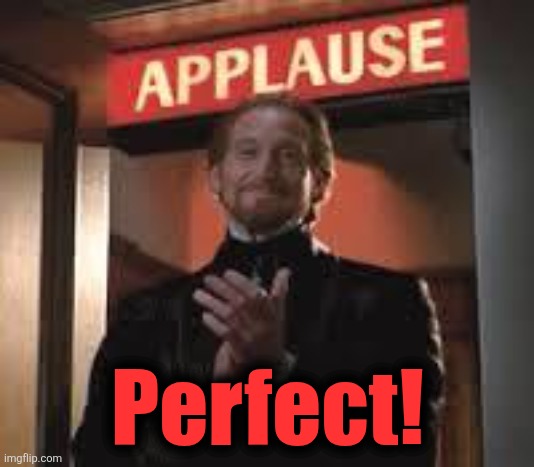 Applause. | Perfect! | image tagged in applause | made w/ Imgflip meme maker