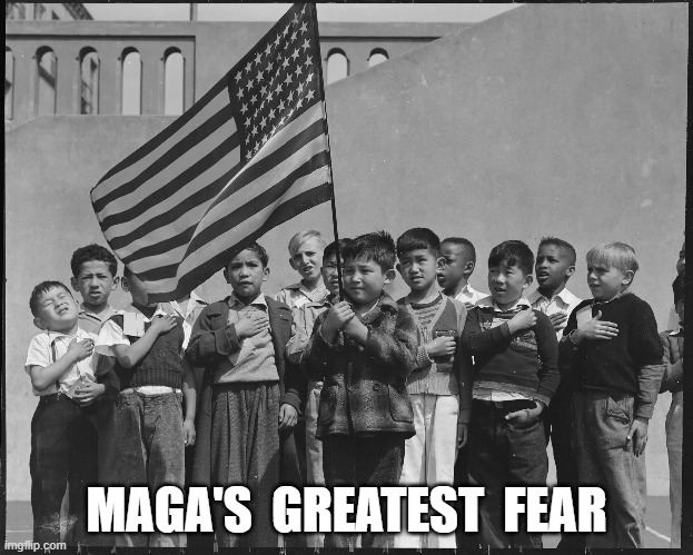 "They Ain't American - They Don't Look Like Me!" | MAGA'S  GREATEST  FEAR | image tagged in maga | made w/ Imgflip meme maker