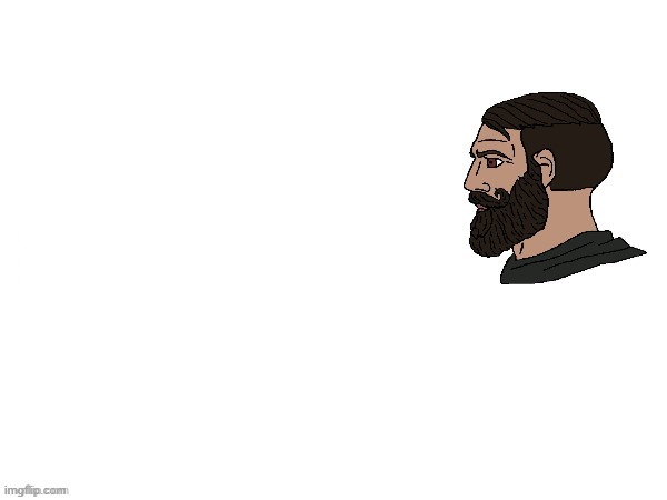 Dark Hair Chad Blank Meme Template
