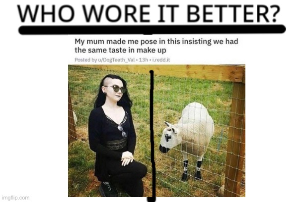 Makeup | image tagged in who wore it better,makeup,goth | made w/ Imgflip meme maker