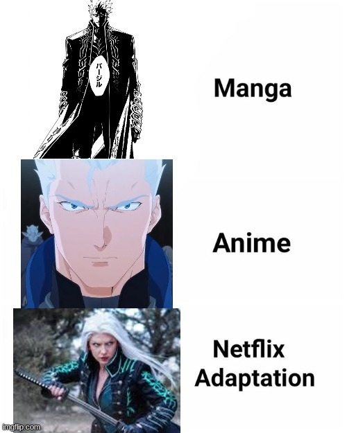 image tagged in netflix adaptation,devil may cry | made w/ Imgflip meme maker