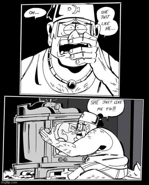 new, peak temp | image tagged in stan pines she just like me fr art by wormspoodle on tumblr | made w/ Imgflip meme maker