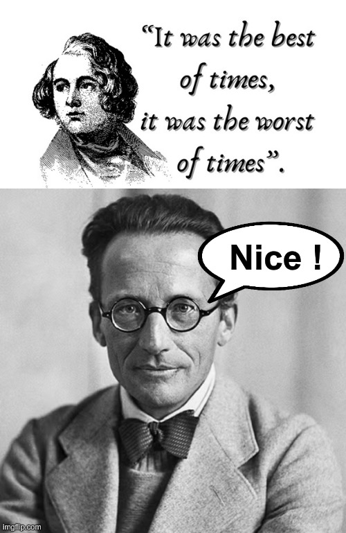 Schrodinger's Dickens | Nice ! | image tagged in quantum physics | made w/ Imgflip meme maker