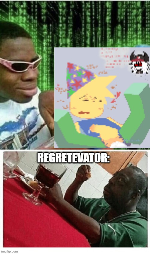 sus | REGRETEVATOR: | image tagged in ryan beckford | made w/ Imgflip meme maker
