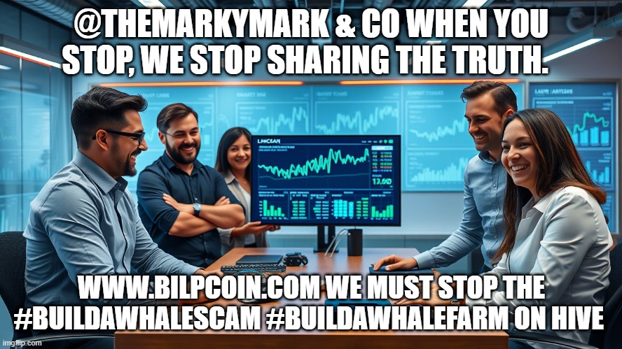 @THEMARKYMARK & CO WHEN YOU STOP, WE STOP SHARING THE TRUTH. WWW.BILPCOIN.COM WE MUST STOP THE #BUILDAWHALESCAM #BUILDAWHALEFARM ON HIVE | made w/ Imgflip meme maker