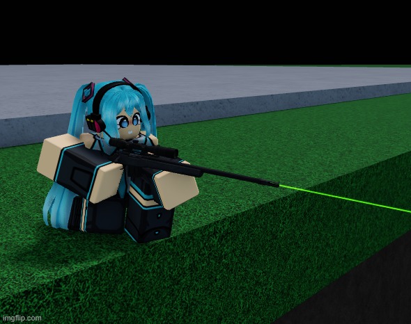 miku with a sniper rifle | made w/ Imgflip meme maker