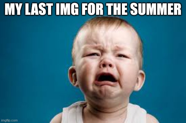 MY LAST IMG FOR THE SUMMER | image tagged in crying,baby | made w/ Imgflip meme maker