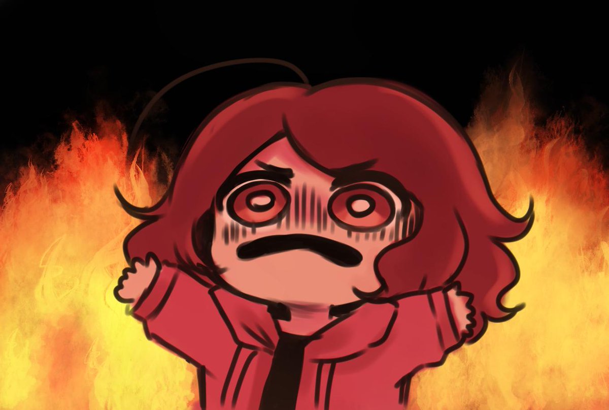 Girl in fire Blank Meme Template
