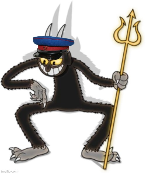 The devil from cuphead is a communist | image tagged in satan,communism,cartoon,cuphead,game | made w/ Imgflip meme maker