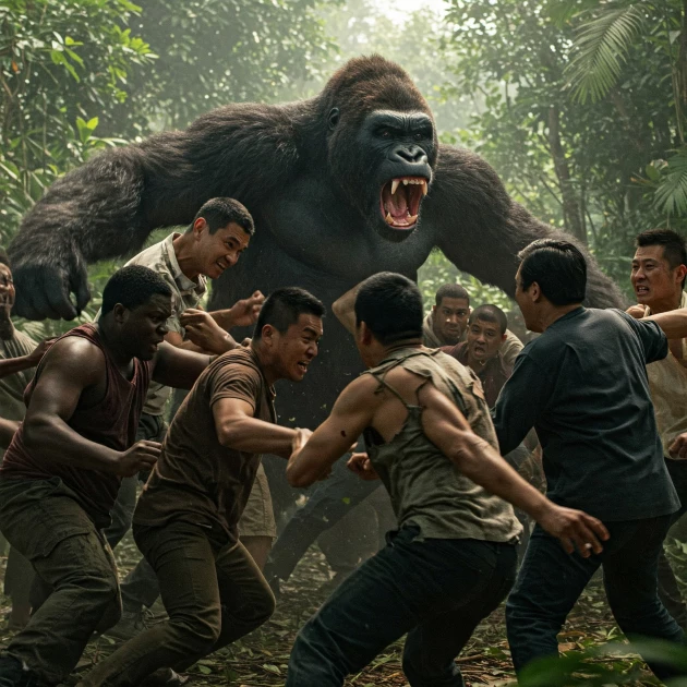 1 Gorilla vs 100 Men Blank Meme Template