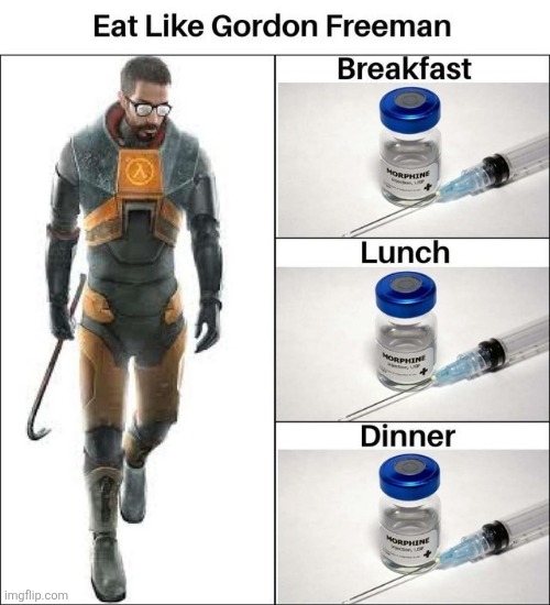 Morphine Administered | image tagged in half life,half life 2,valve,source,memes,dude stop reading the tags | made w/ Imgflip meme maker