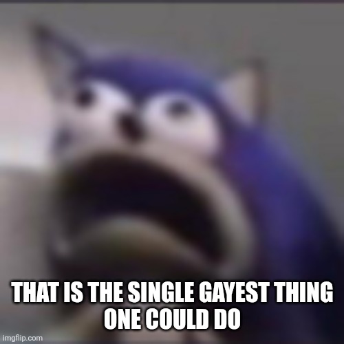 distress | THAT IS THE SINGLE GAYEST THING
ONE COULD DO | image tagged in distress | made w/ Imgflip meme maker
