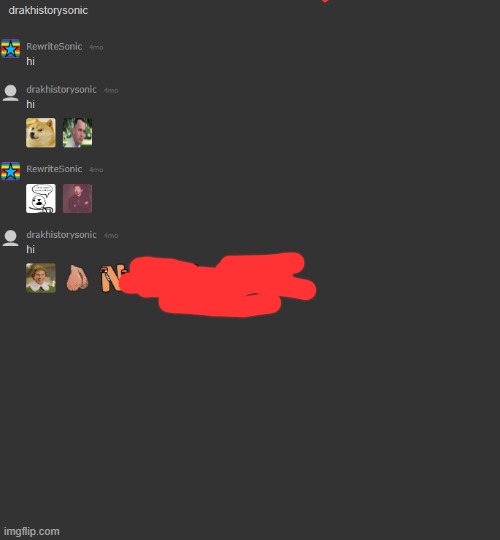 revealing an old mc i had with my friend at school | image tagged in hi | made w/ Imgflip meme maker