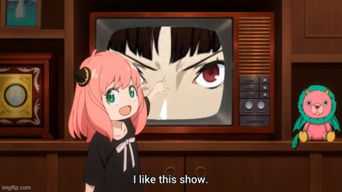 anya likes makoto | image tagged in anya likes that show,persona 5,anime,spy x family,anya forger,makoto | made w/ Imgflip meme maker