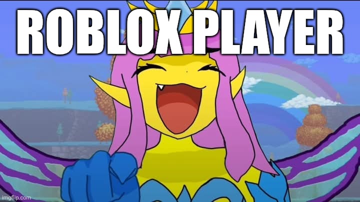 Empress of Light point and laugh | ROBLOX PLAYER | image tagged in empress of light point and laugh | made w/ Imgflip meme maker