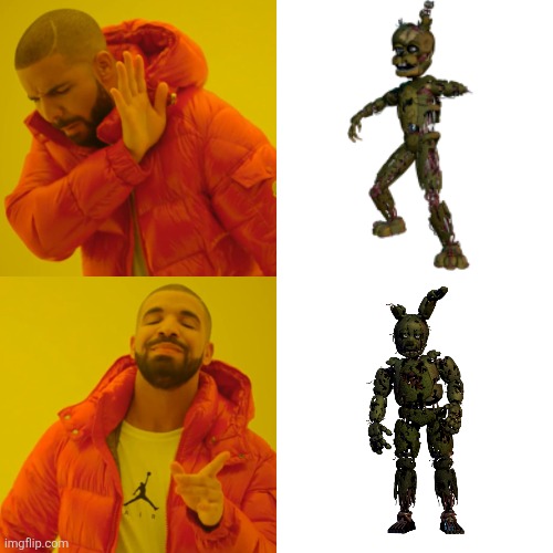 Drake Hotline Bling | image tagged in memes,drake hotline bling,fnaf | made w/ Imgflip meme maker