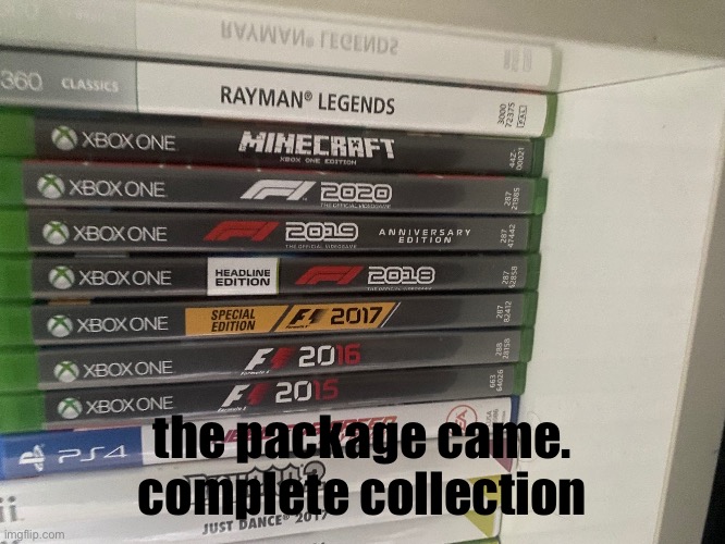 the package came. complete collection | made w/ Imgflip meme maker