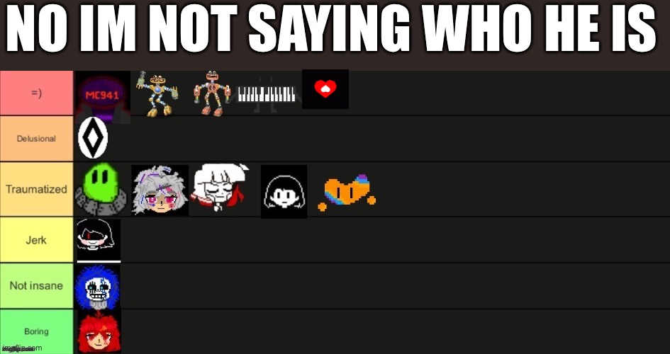 NO IM NOT SAYING WHO HE IS | made w/ Imgflip meme maker