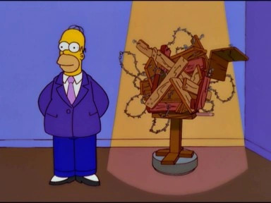 Homer presents his work Blank Meme Template